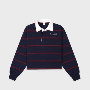 SPORTY & RICH Serif Logo Rugby Polo